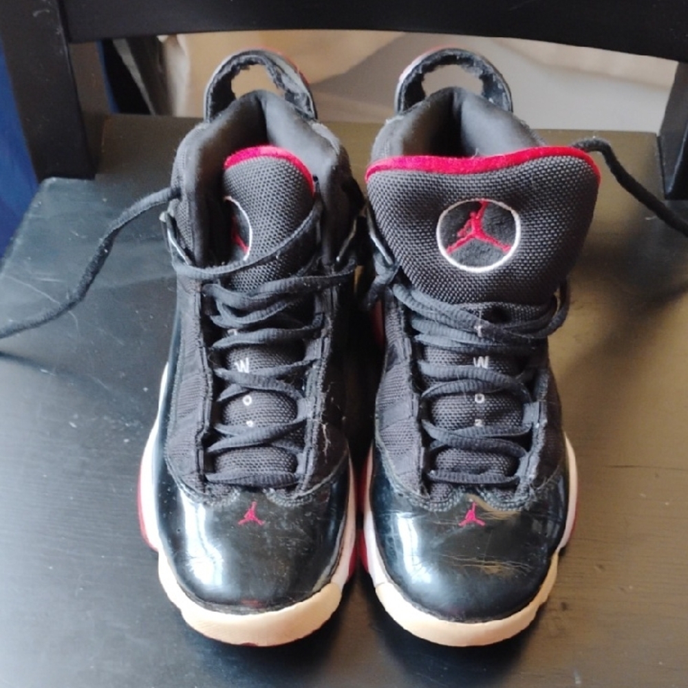 Nike Kids Black and Red High-Top Sneakers